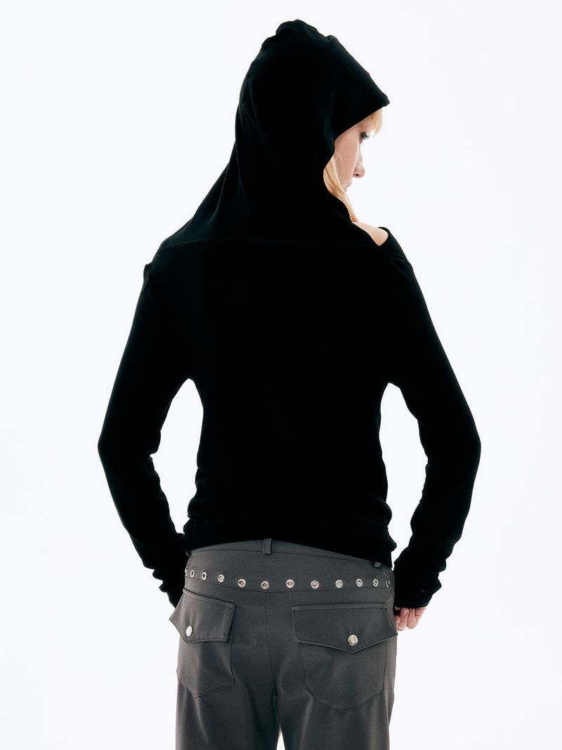  Eyelet Bootcut Pants_Charcoal