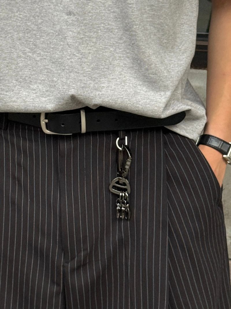 Laurent keyring stripe bermuda pants