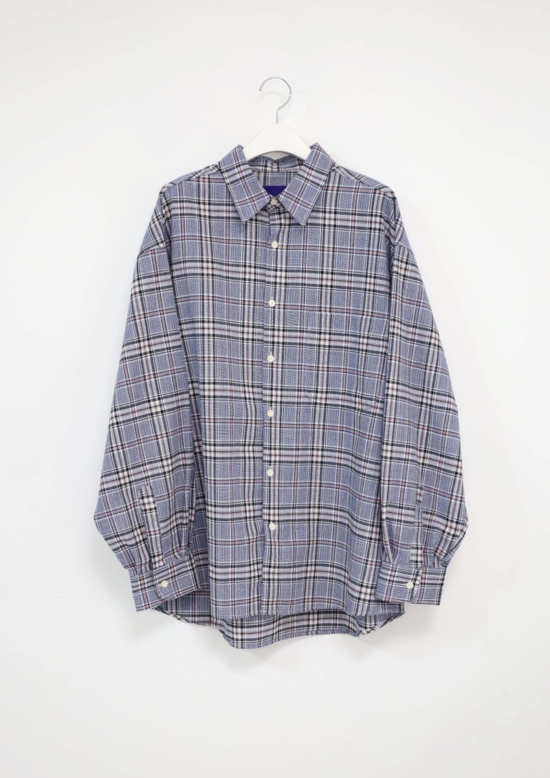(UNISEX)Nerdy Oversized Checkered Shirt