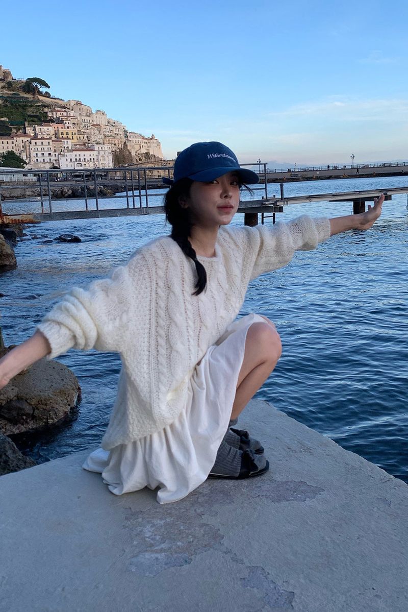 WITHOUTSUMMER(ウィズアウトサマー)の「Cinnamon cable knit_ivory(Tops)」
