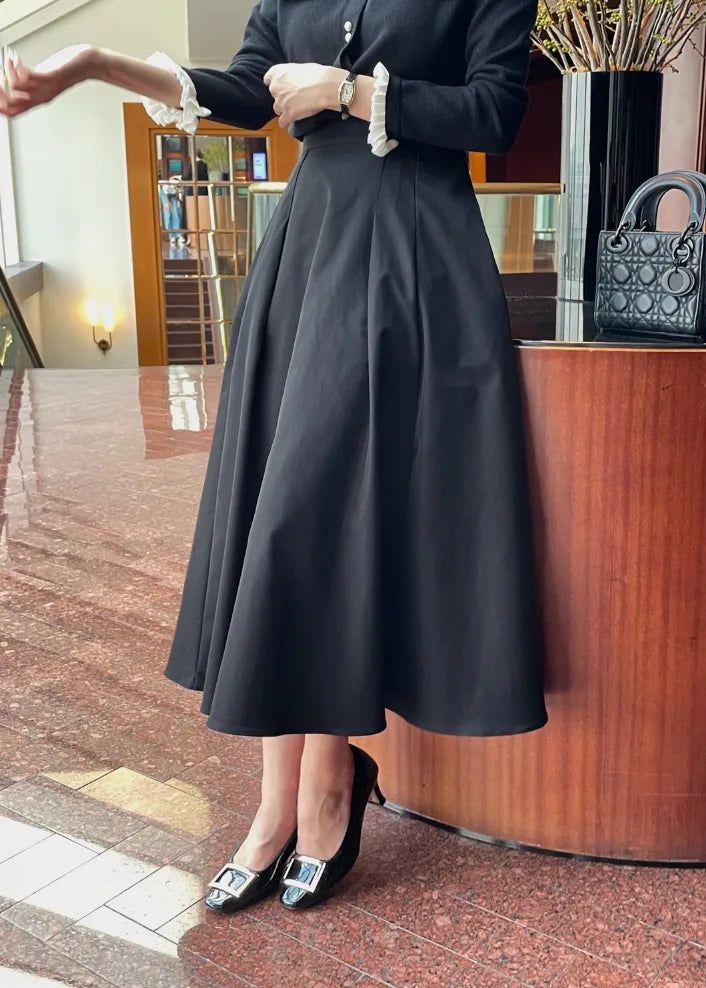 Emily Pintuck Flare Long Skirt