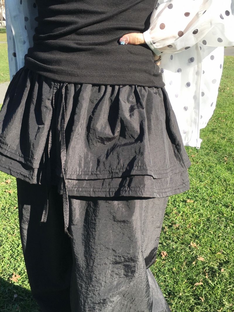Crinkle Nylon Skirt Pants (3c)