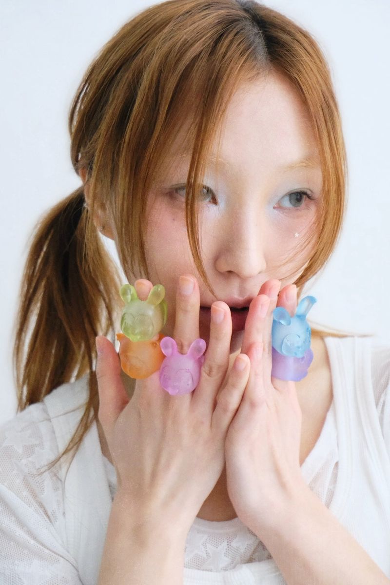 MON BEBE : Kitty Ring ( blue )