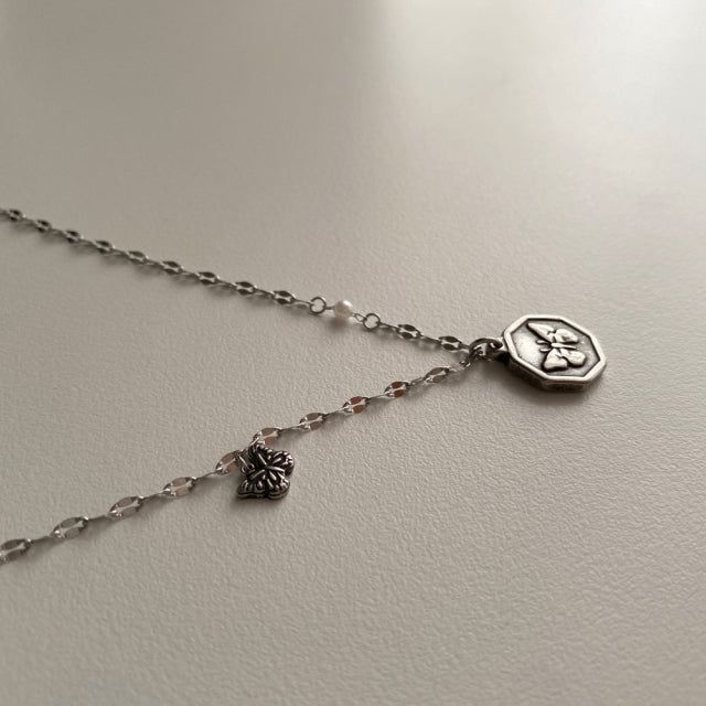 nvv Double Butterfly Hexagon Necklace