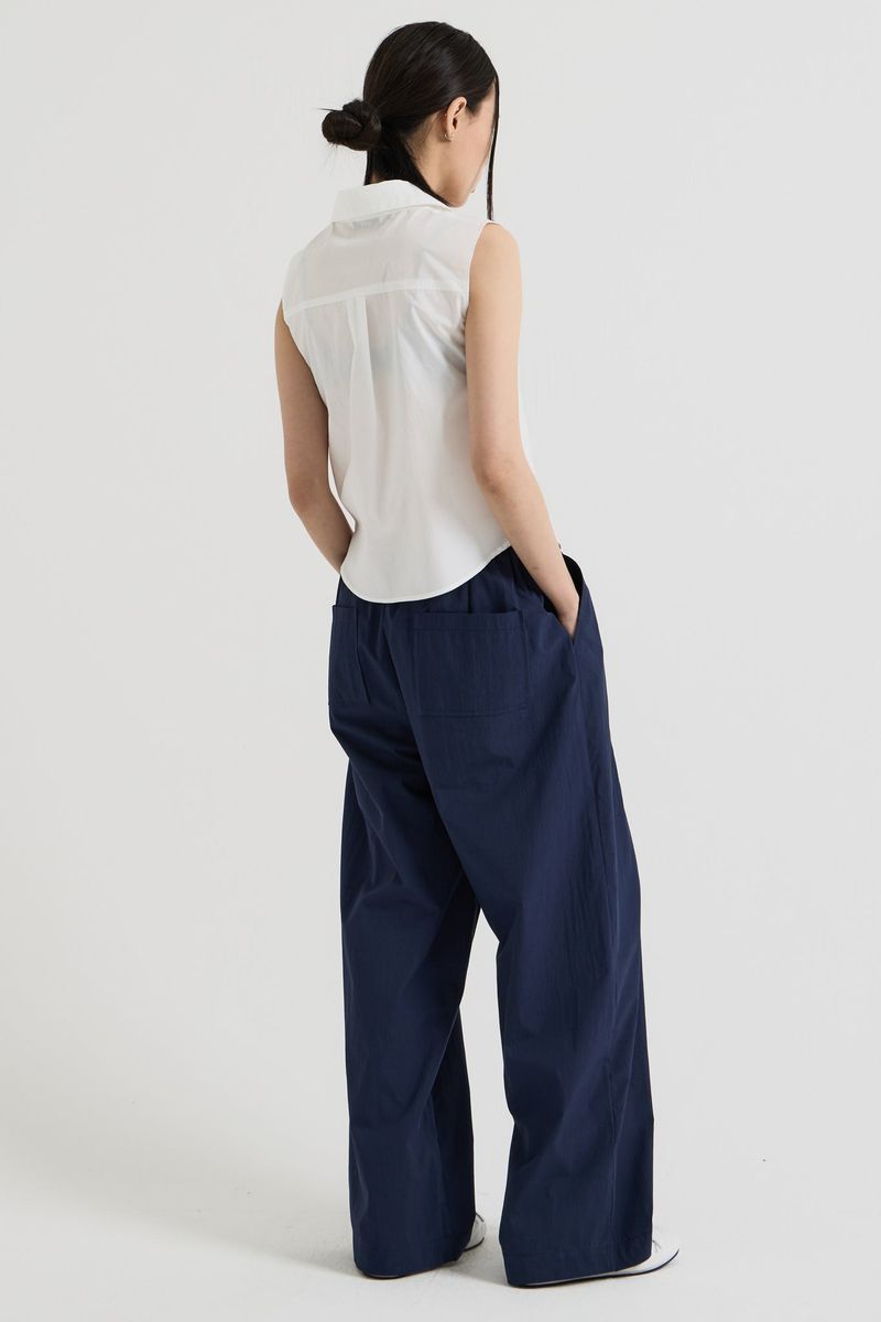 Cotton sleeveless shirt, White
