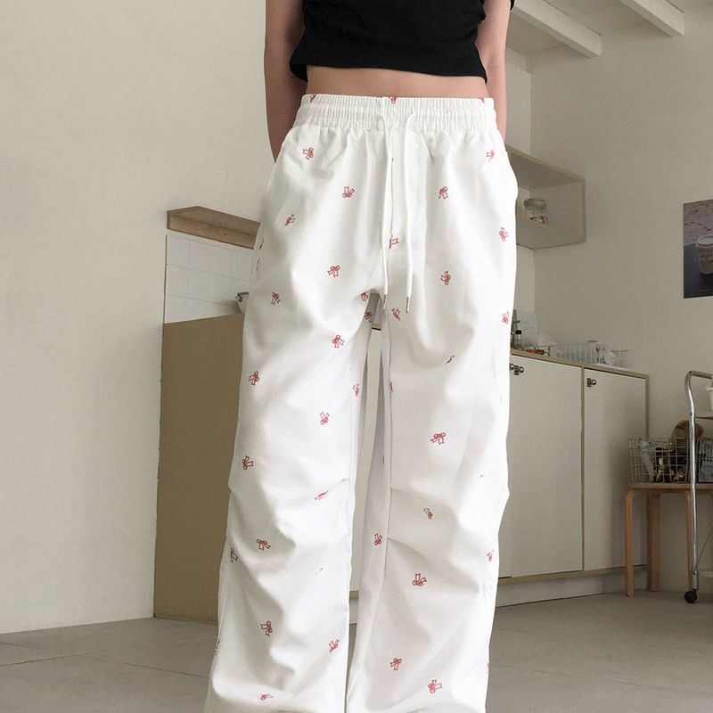 メリンバレエコア リボン刺繍ワイド2WAYパンツ