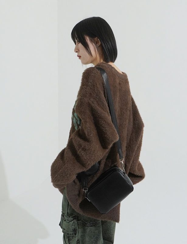 Wing angora touch knit