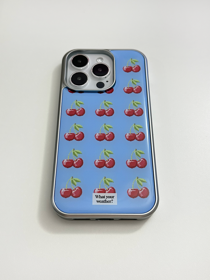fruit tetris epoxy silver case-cherry