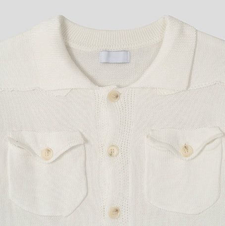Cedar Two-Pocket Collared Knit Cardigan