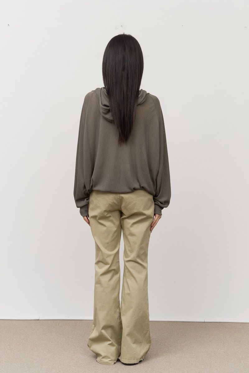 (W) Seal Sheer Hooded Top