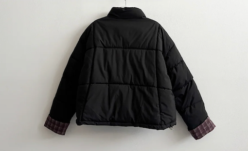 Daring checkered lining point short padded coat
