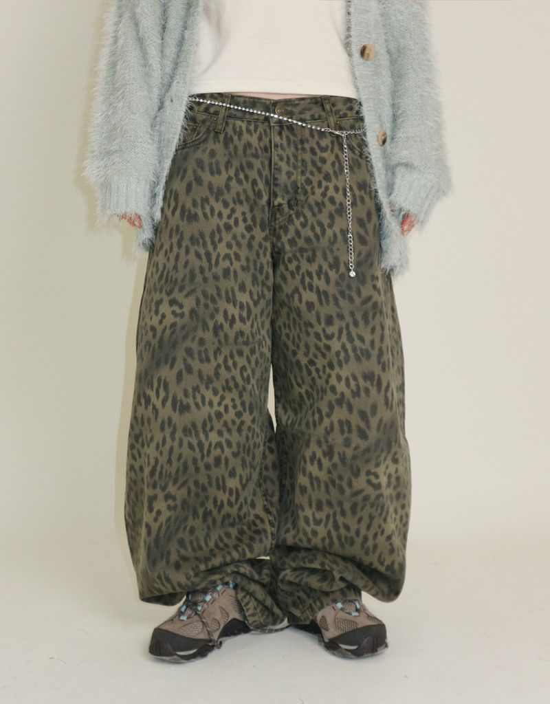 (Leopard Item) Kiya leopard printed balloon-fit wide pants