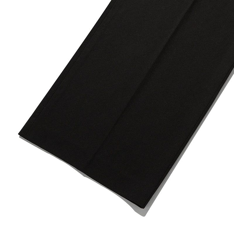 COLLECTION STRING CUT OFF WIDE SLACKS [BLACK]