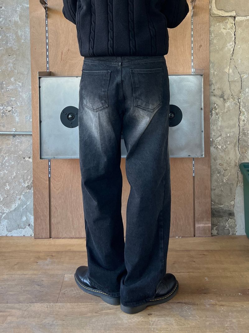 Spoken Wide Black Denim Pants (S, M, L, XL, 2XL)