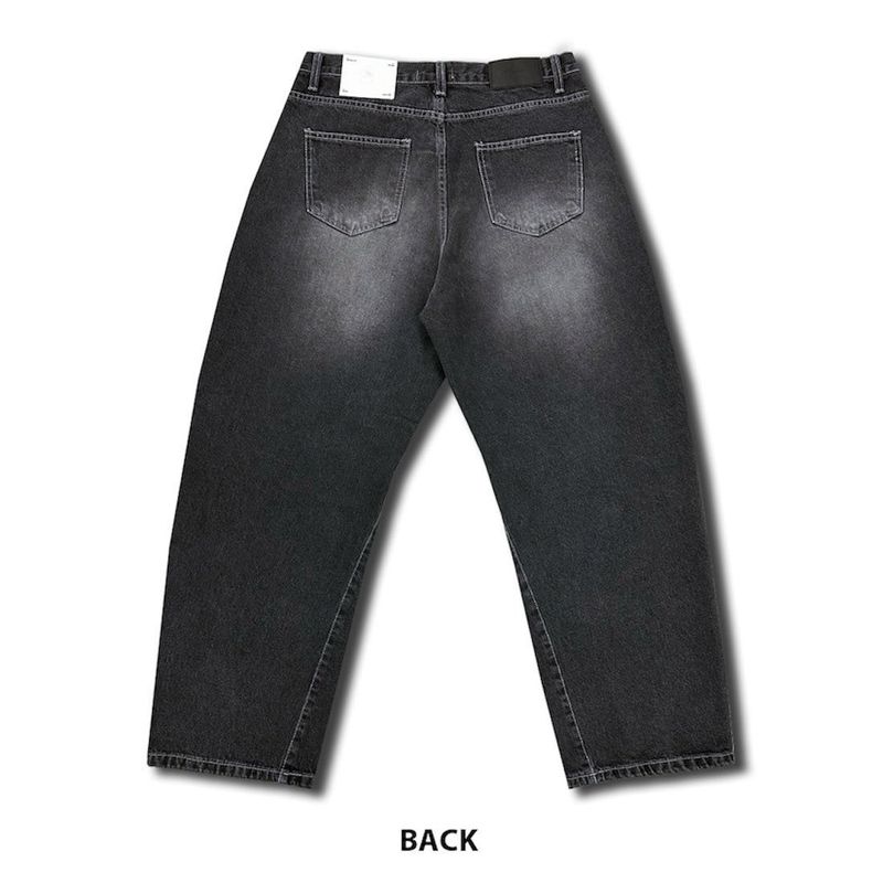 Curved Out Denim Pants (2 Colors)