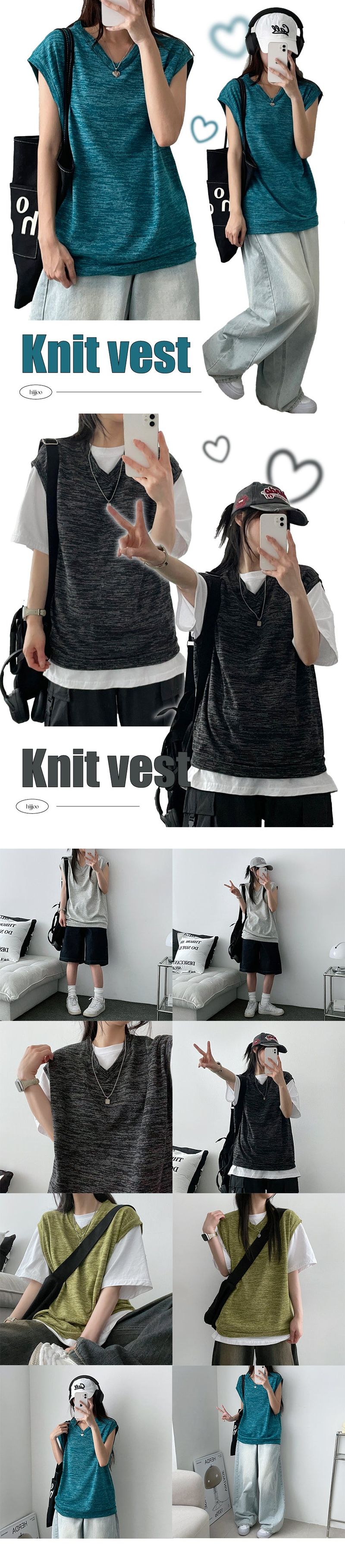 Buddy Linen V-neck Summer Knit Vest