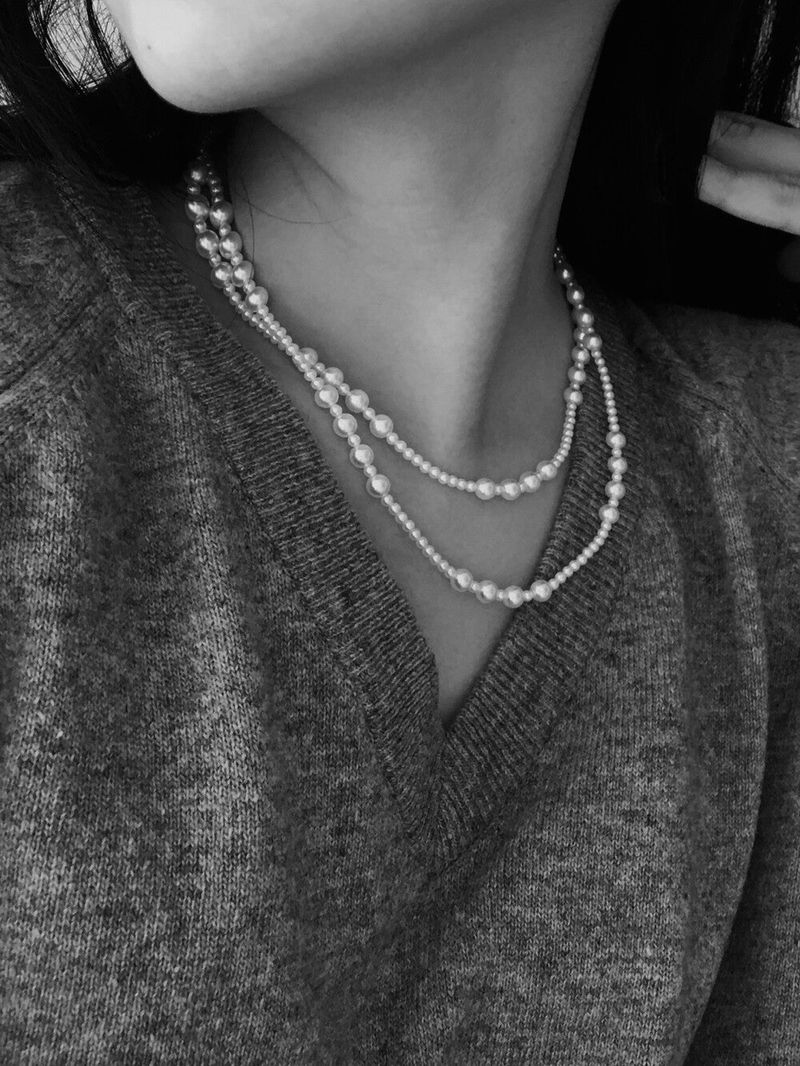 (silver925) Long pearl 2way necklace