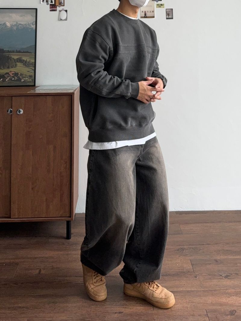 Natural balloon denim pants (3color)