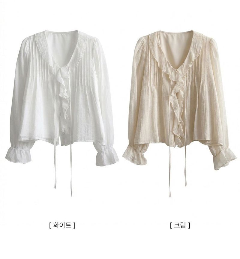 Poen puff string frilled blouse
