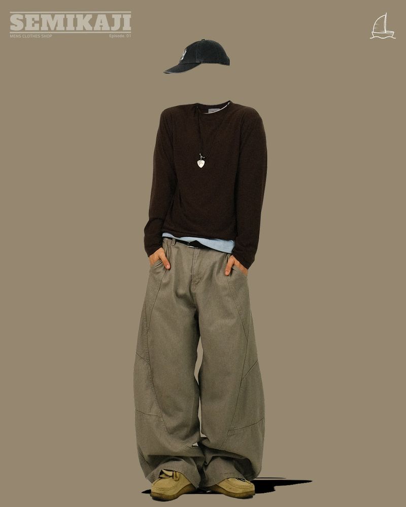 OE Curved Panel Wide Pants