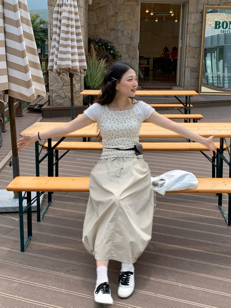 pumpkin balloon pocket long skirt