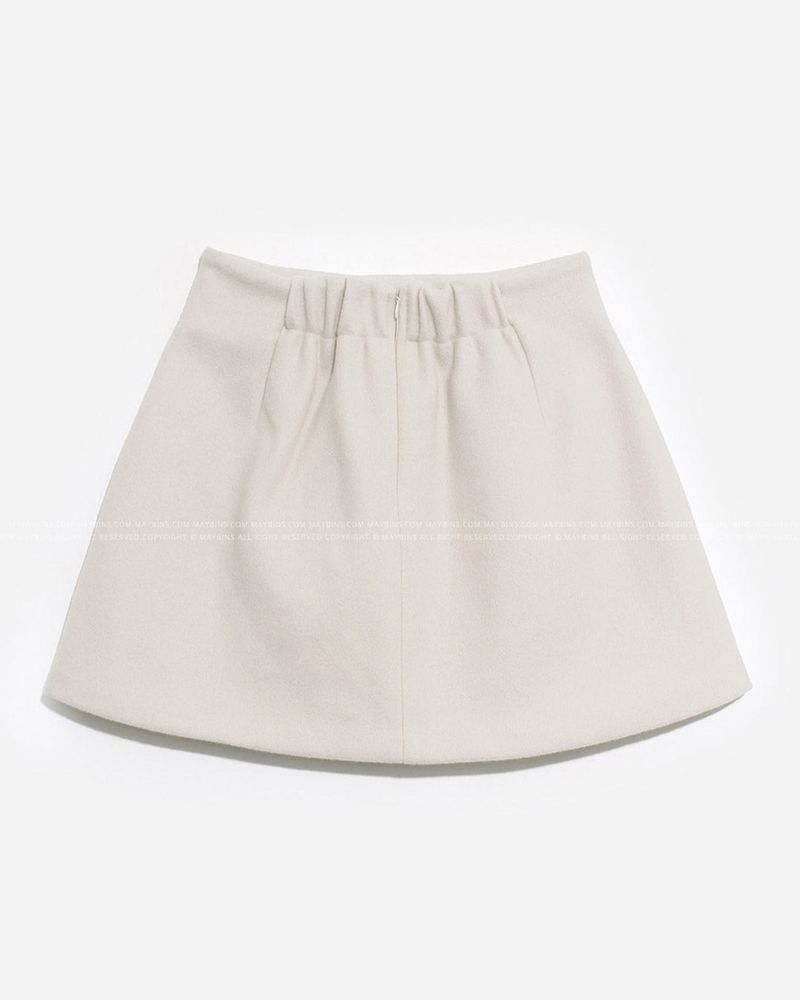 ピンタックウールミニスカート
