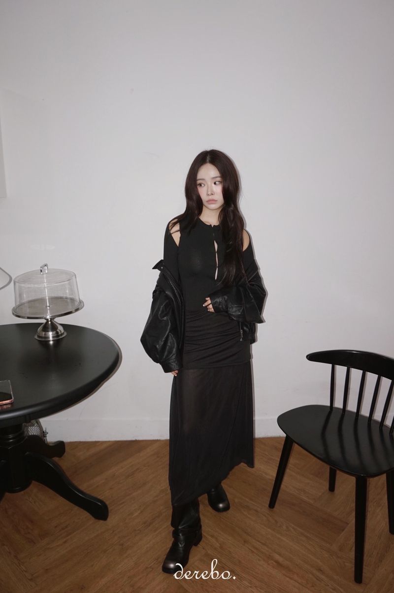 cocktail chiffon see-through long skirt