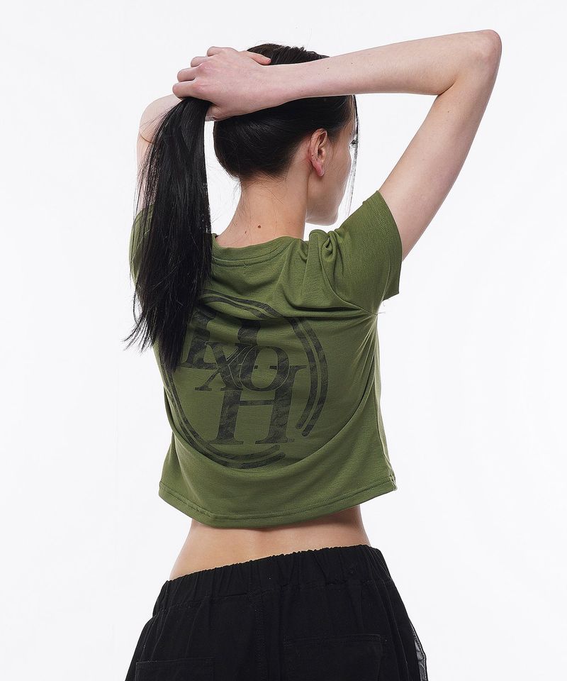 DOUBLE LINE STACK LOGO CROP T-SHIRTS