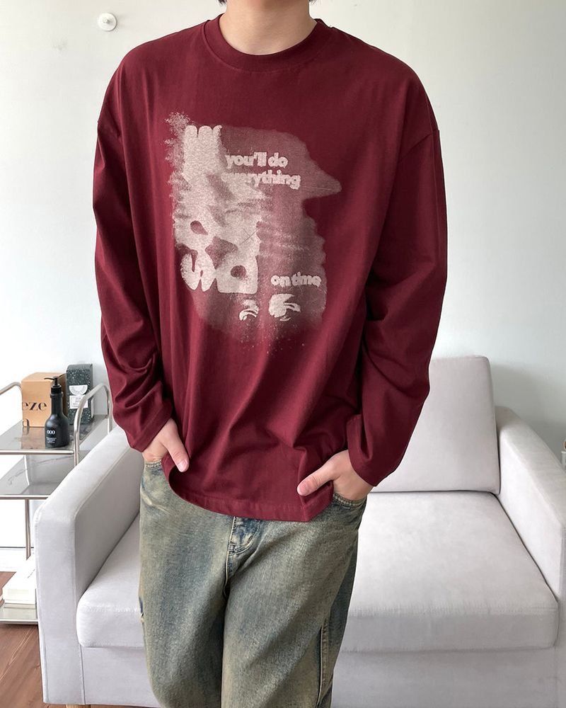 Shadow printed long-sleeved shirt