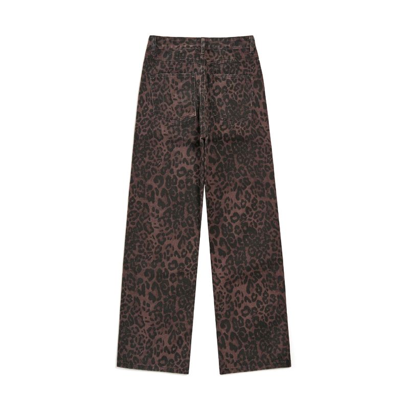 LEOPARD WIDE PANTS (WINE)