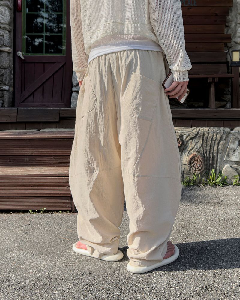 Beo Curved Linen Balloon Pants