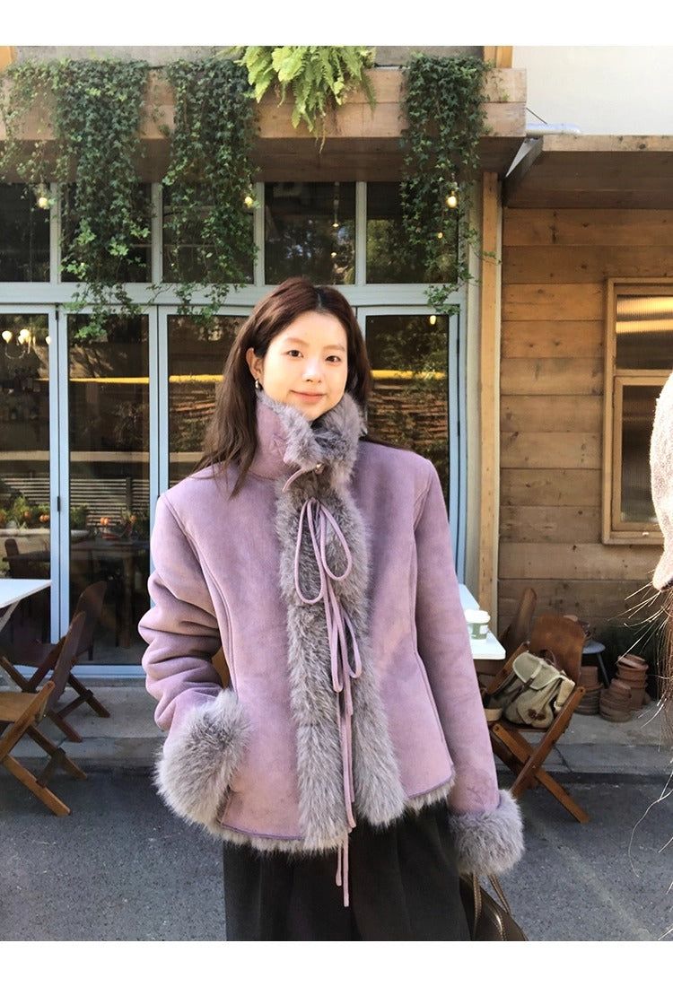 Lavender Mink Strap Mustang Jacket
