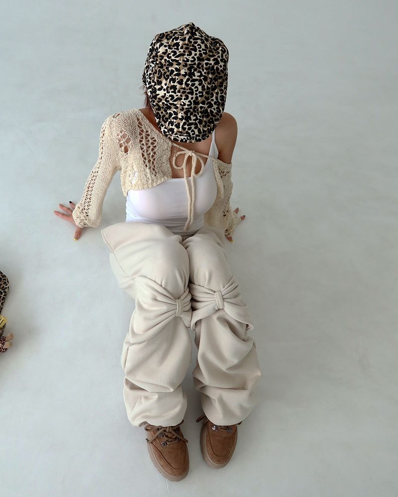 leopard leopard buckle hunting cap