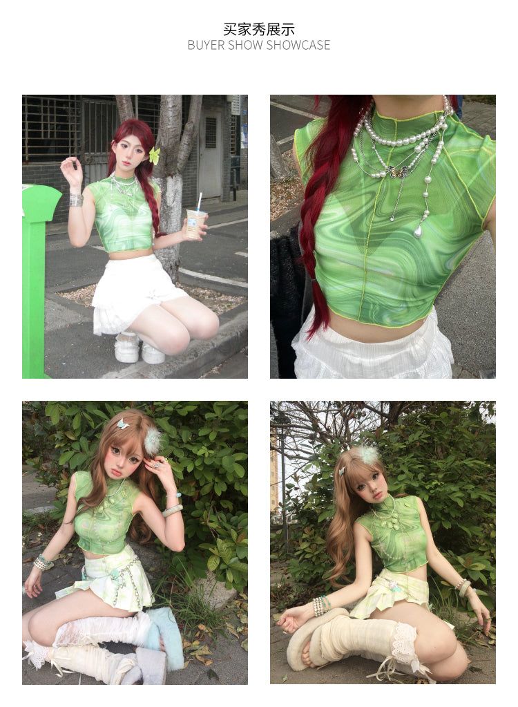 allbubble Green sfumato vest