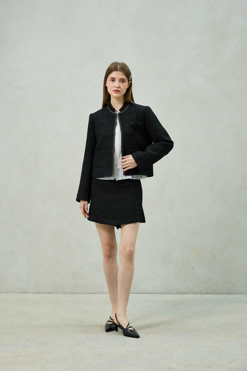 AGLOW TWEED JACKET / BLACK