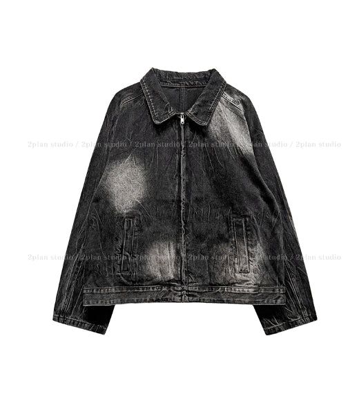 Darts Wrinkle Washing Denim Jacket