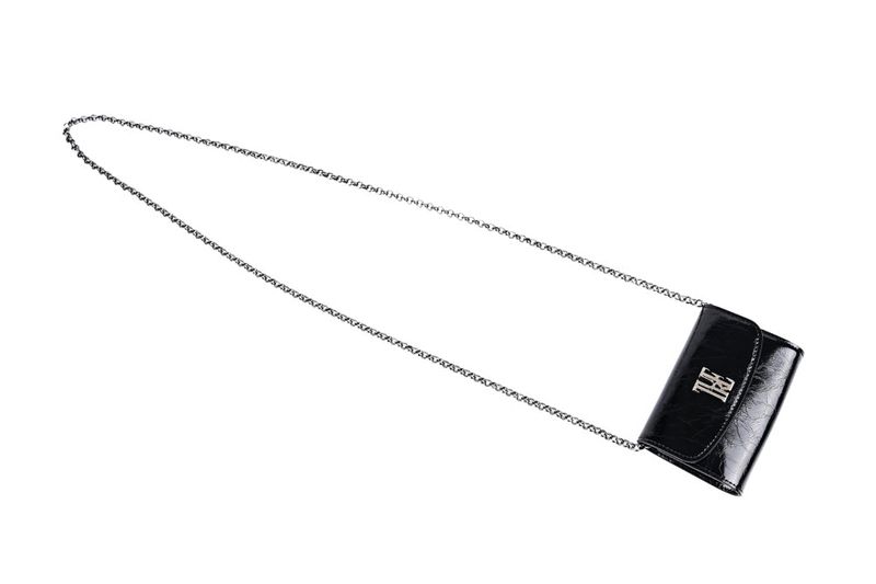 night valet chain wallet (cowhide100%) black