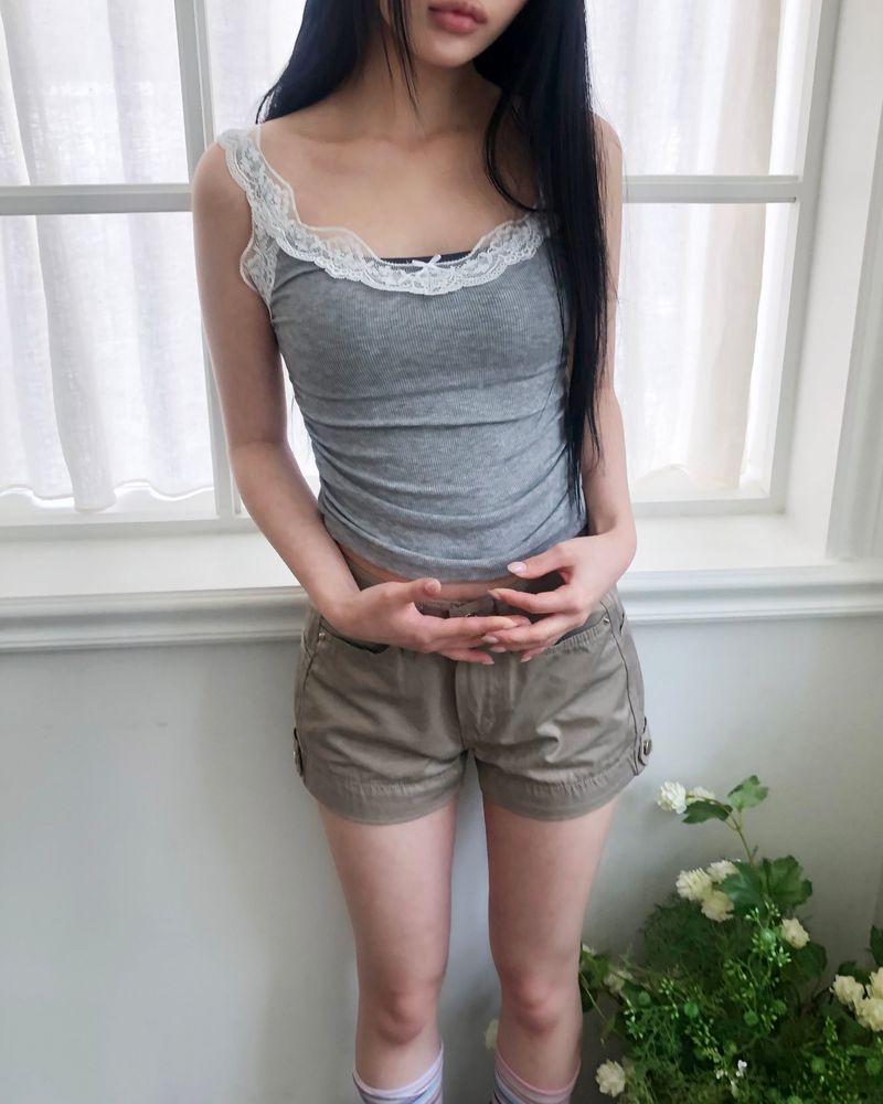 WONDER WONDER(ワンダーワンダー)の「Raykin Shirred Lace Sleeveless Top(Tops)」