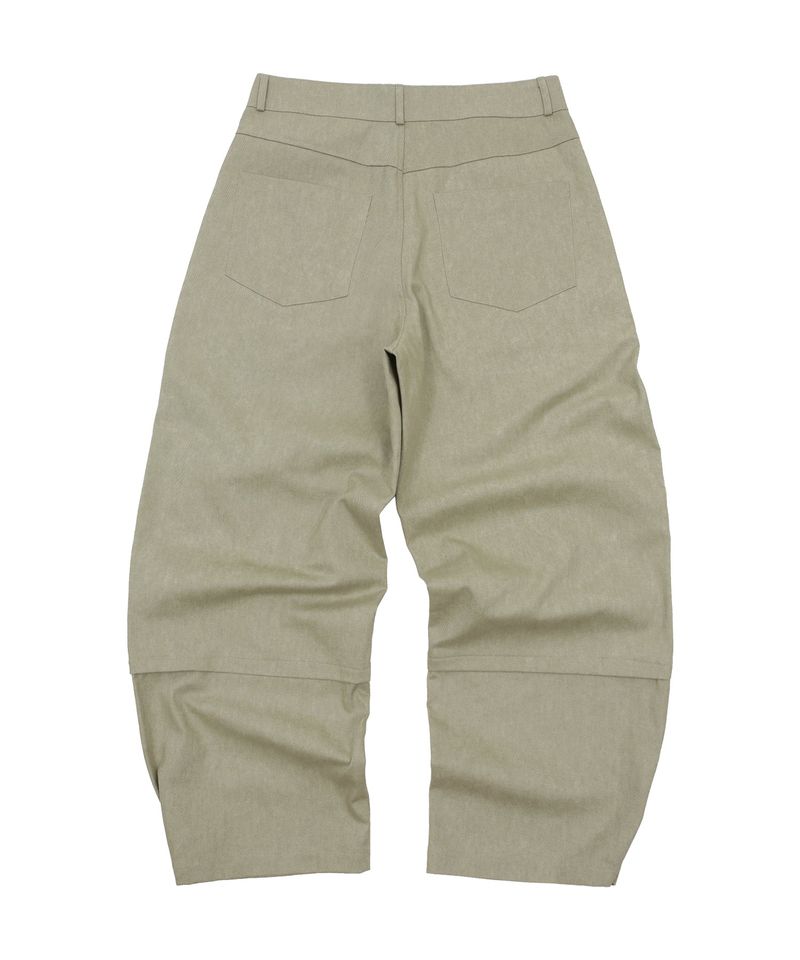  Dual-Tuck String Pants Beige