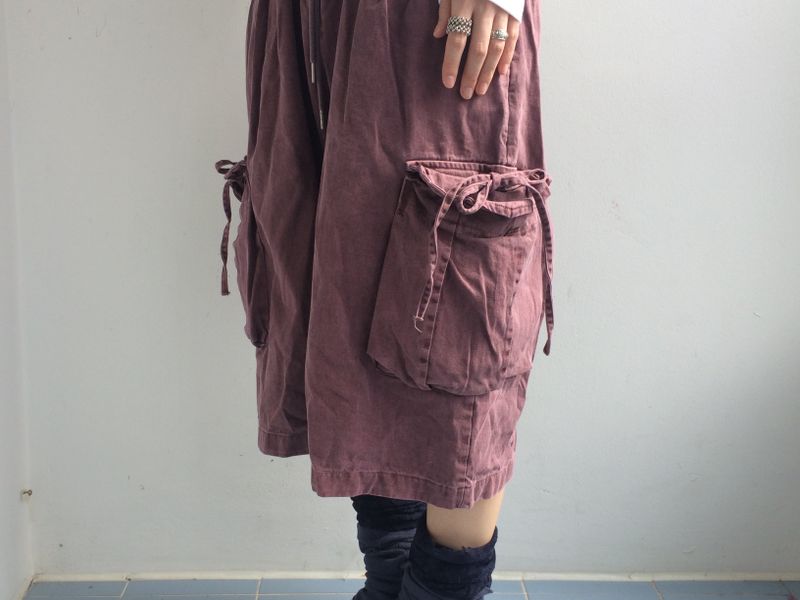 washing ribbon pocket cargo pants