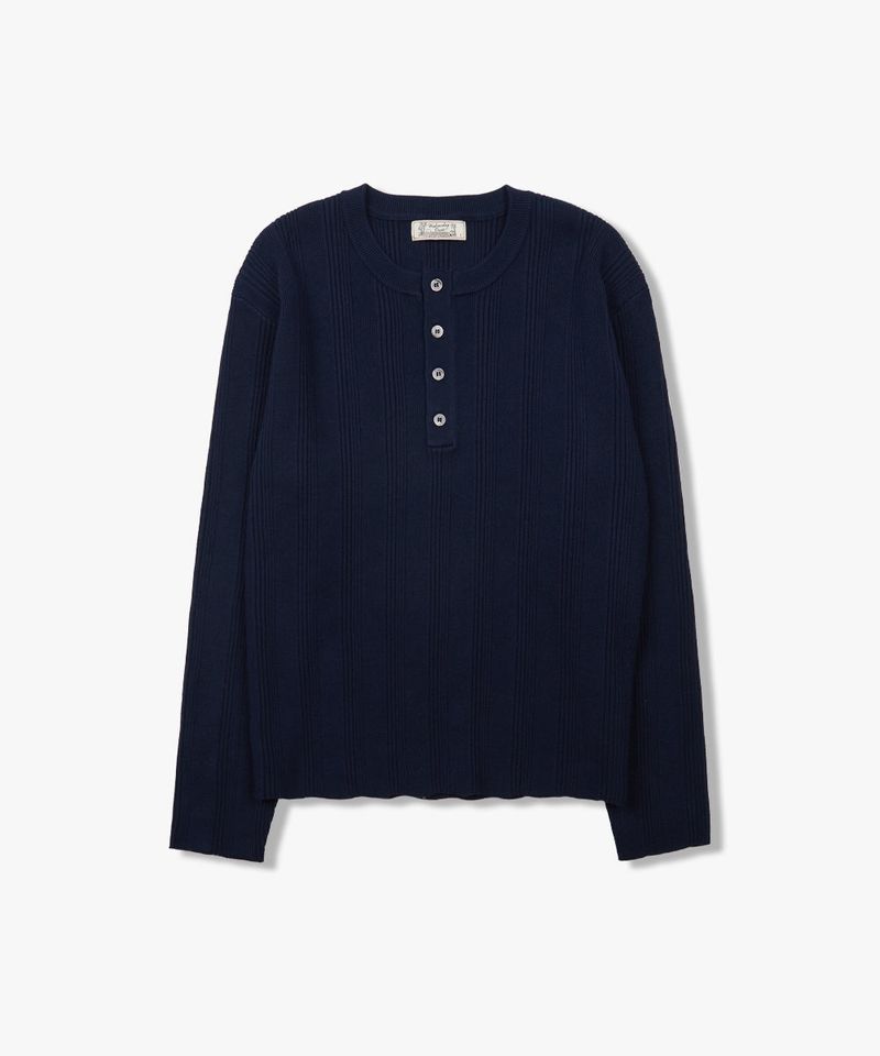Always Ribbed HenleyNeck Washable Knit_5Color