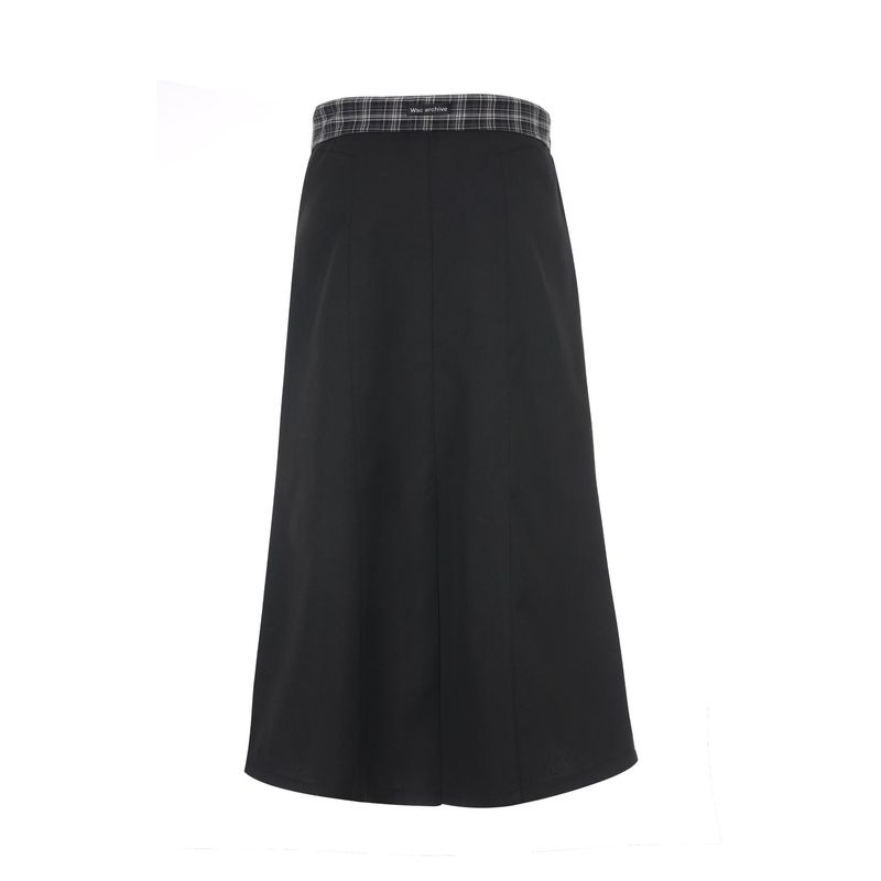 Folded check maxi skirt 001