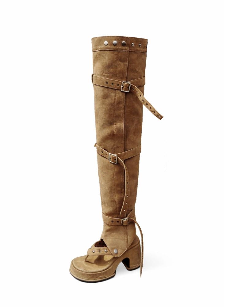 TOE-POST THIGH HIGH BOOTS