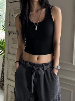 [BASIC ITEM] Rib crop sleeveless(9color)