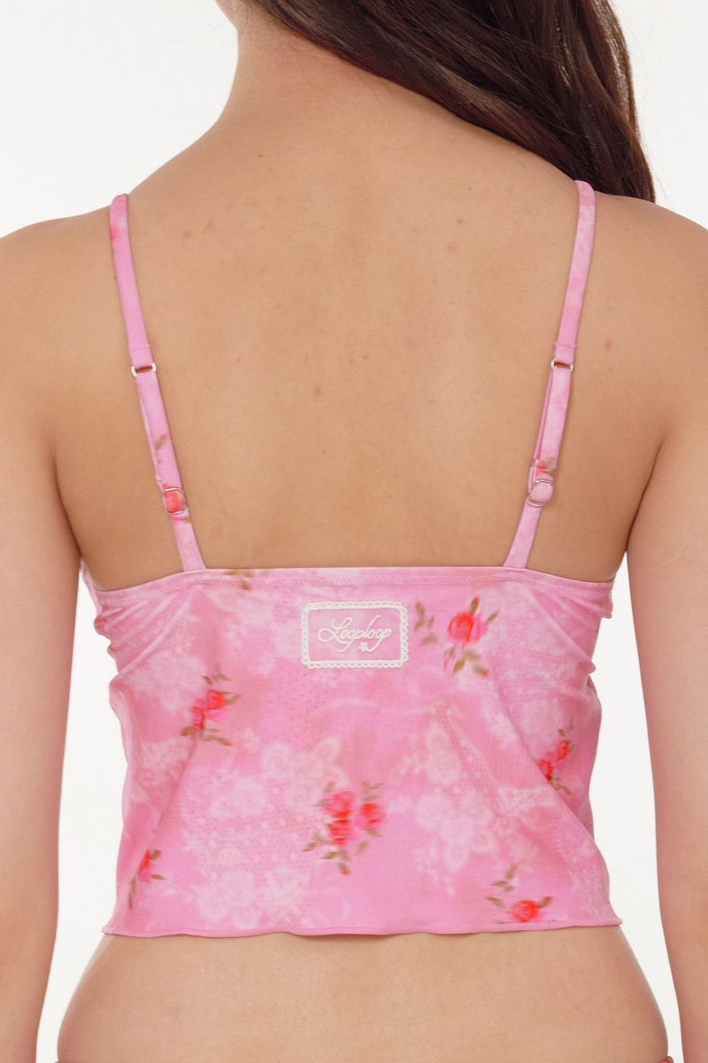 [Floral Veil_pink] Bustier Tankini Top 