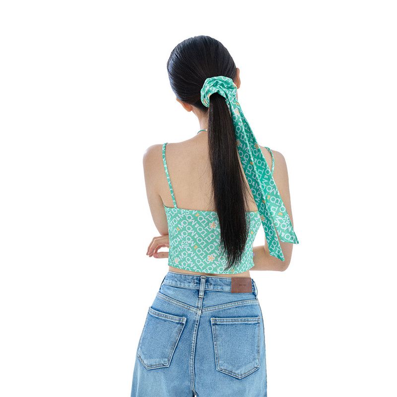 TUOMIO（トゥオミオ）の「ロゴプレイスカーフスクランチ / Logo Play Scarf Scrunch [Flower Logo]（Hair Accessories）」