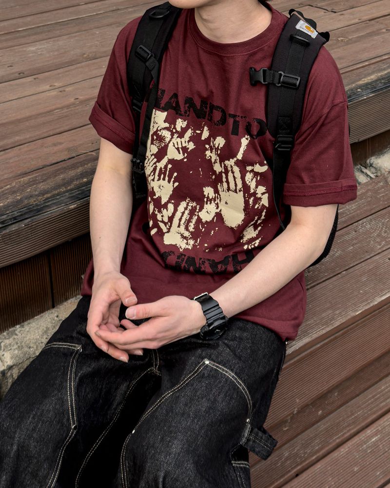 Touch Graphic Oversized Half T-Shirt