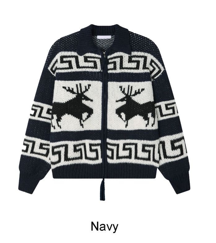 Dien Cowichan Collar Knit Zip-Up