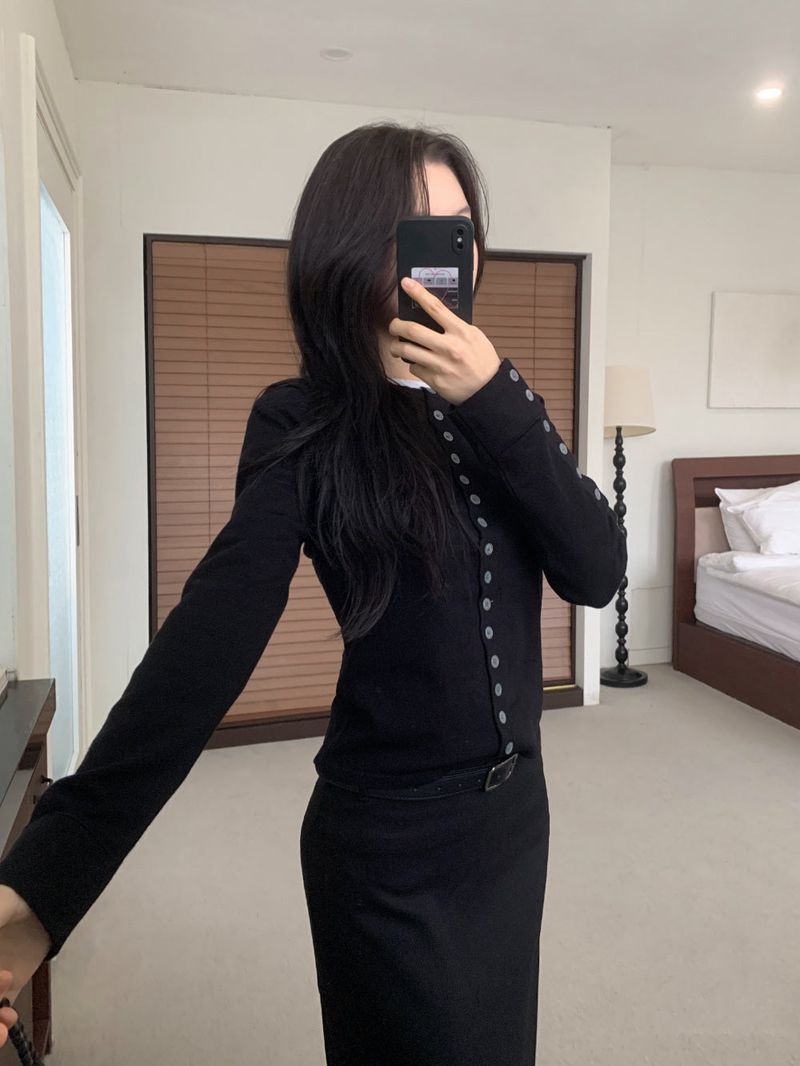Annie Slim Button Long Sleeve Cardigan