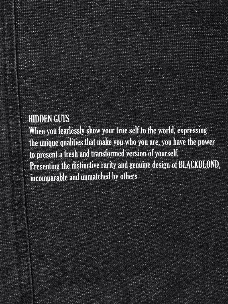 BBD Sprayed Logo Multi-Pocket Denim Cargo Pants (Black)